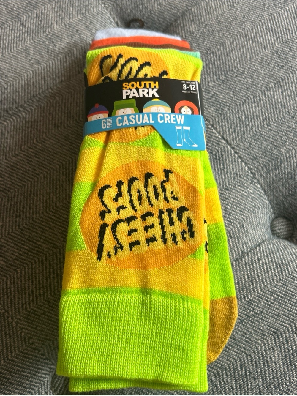 South Park Socks Men's Casual Crew Socks 6 Pairs Mens Size 8-12 Bioworld